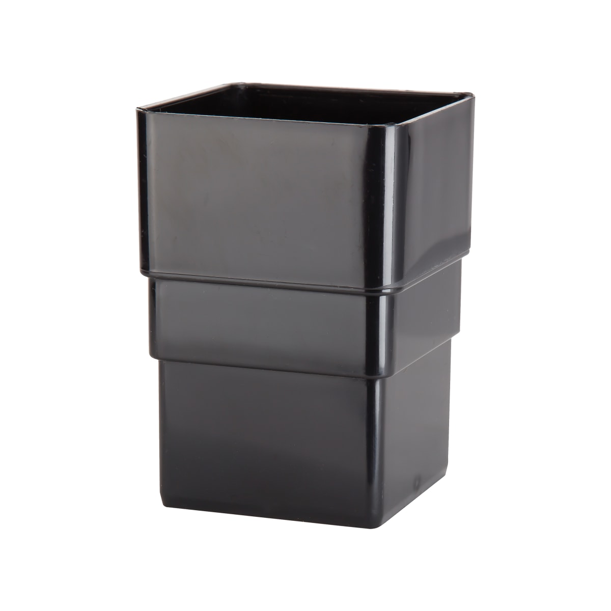 Image of Square Downpipe Connector Plain Black 65mm