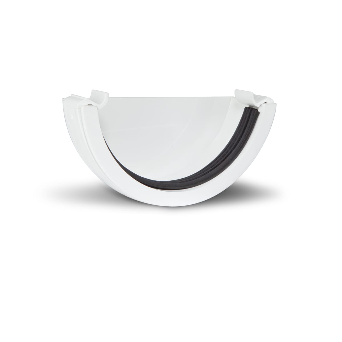 Product image for Half Round Gutter External Stop End White 112mm
