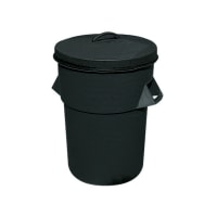 Flambeau Dustbin & Lid 94L Plastic Black