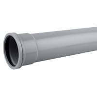Wavin OsmaSoil Single Socket Pipe 4m x 110mm Grey