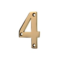 Frisco Eclipse Numeral '4' Face Fix 76mm Polished Brass