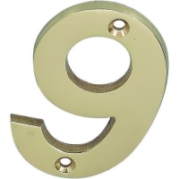 Frisco Eclipse Numeral '9' Face Fix 76mm Polished Brass