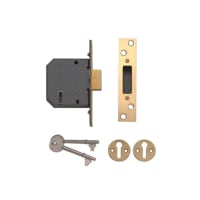 Yale PM552 5 Lever Mortice Deadlock 67mm D Polished Brass