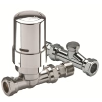 Danfoss RAS-D2 TRV Angled Valve Combi Pack 10/15mm Chrome