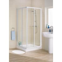 Lakes Classic Corner Entry Silver Frame 800 x 1850mm