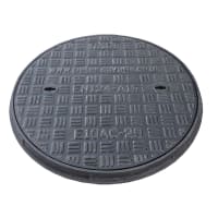 EJ Cast Iron Manhole Cover and Frame A15 450mm Black