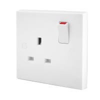 BG Electrical 1 Gang 13A Switch Socket Switched Double Pole White