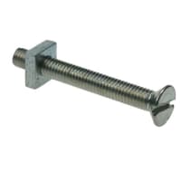 Gutter Bolt & Nut M6 x 25mm L Bright Zinc Plated