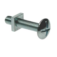 M6 Roofing Bolt and Nut M6 100mm L Bright Zinc Plated
