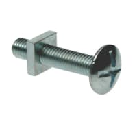 M6 Roofing Bolt & Nut M6 20mm L Bright Zinc Plated