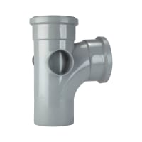 Polypipe Soil 92.5° Double Socket 2 Boss 110mm Grey