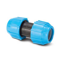 Polypipe Polyfast Straight Coupler 50 x 25mm Black / Blue