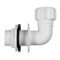 Polypipe Overflow Push Fit Bent Tank Connector 21.5mm White