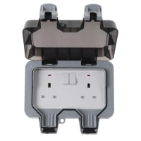 BG Electrical Nexus Weatherproof 2G 13A Double Pole Switch Grey