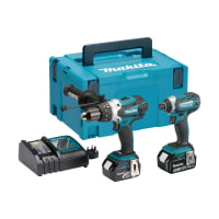 Makita 18V Combi Drill and Impact Driver 5.0Ah 2 Piece Kit Blue/Black