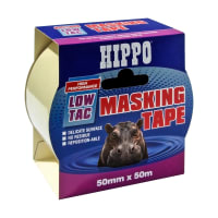 Hippo Low-Tac Masking Tape 50mm x 50m Beige