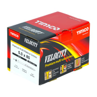 TIMco Velocity Premium Wood Screw 80 x 5mm (L x Diameter) Box of 200