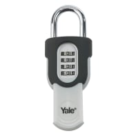 Yale Combination Padlock with Slide Cover 53.6 x 66.5 x 32mm Black