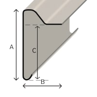 TuffStuff B300 Upstand Trim Extra Deep 175 x 110mm x 3m Grey