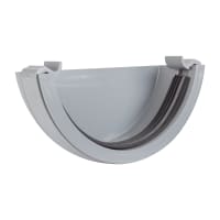 Polypipe Half Round Gutter External Stop End 112mm Dia Grey