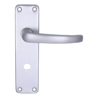 Straight Privacy Lock Door Handle Aluminium