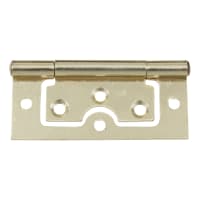 Flush Hinge 75 x 25mm Pack of 2 Electro Brassed