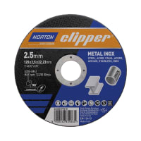 Norton Clipper Flat Metal Cutting Disc 125 x 2.5 x 22.23mm