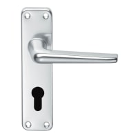 Eurospec Lever on Euro Lock Lever on Backplate Satin Anodised Aluminium