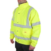 B-Seen Hi-Vis Fleece Lined Bomber Jacket Saturn Yellow