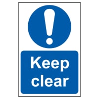 Keep Clear' Sign, Self-Adhesive Semi Rigid PVC 200mm x 300mm