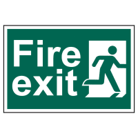 Fire Exit Man Running Right' Sign 300mm x 200mm