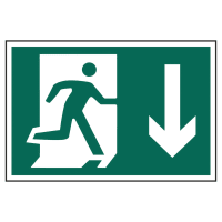 Running Man Arrow Down' Sign 300mm x 200mm