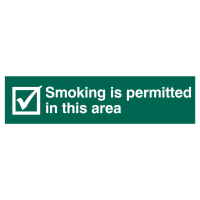 Smoking Is Permitted In This Area' Sign 200mm x 50mm