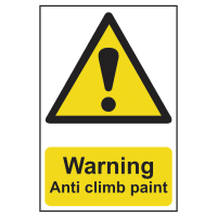 Warning Anti Climb Paint' Sign 200mm x 300mm