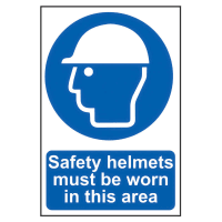 Safety Helmets Must Be Worn In This Area' Sign 400mm x 600mm