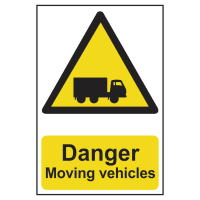 Danger Moving Vehicles' Sign 400mm x 600mm