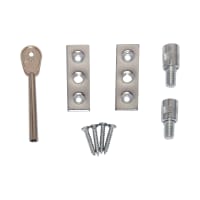 ERA Sash Window Stop with Standard Keys 51 x 17mm Satin Pack of 2