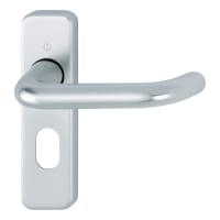 Hoppe Return to Door Lever Lock on Backplate Oval Profile Satin Anodised Aluminium (AR200S on Plate)