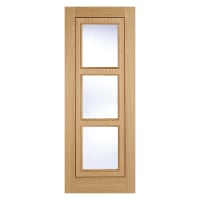 Inlay 3 Light Prefinished Oak Door 838 x 1981mm