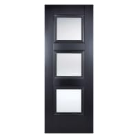 Amsterdam 3 Light Primed Plus Black Door 762 x 1981mm