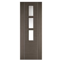 Alcaraz 3 Light Prefinished Chocolate Grey Door 838 x 1981mm