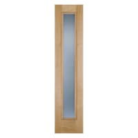 Sidelight 1 Light Frosted Unfinished Oak Door 457 x 2057mm