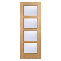 Vancouver 4 Light Prefinished Oak Door 838 x 1981mm