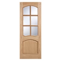 Riviera 6 Light Unfinished Oak Door 686 x 1981mm