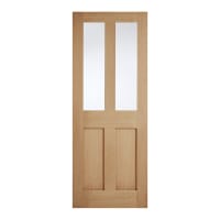 London 2 Light Unfinished Oak Door 762 x 1981mm