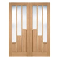 Coventry 3 Panel Pair Unfinished Oak Door 1372 x 1981mm