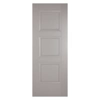 Amsterdam 3 Panel Primed Plus Silk Grey Door 838 x 1981mm