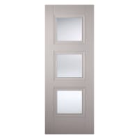 Amsterdam 3 Light Primed Plus Silk Grey Door 762 x 1981mm