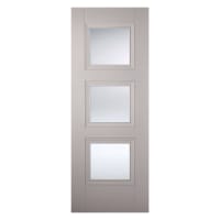 Amsterdam 3 Light Primed Plus Silk Grey Door 762 x 1981mm