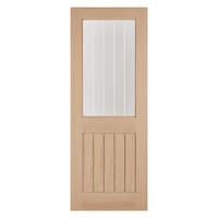 Belize 1 Light Unfinished Oak Door 826 x 2040mm